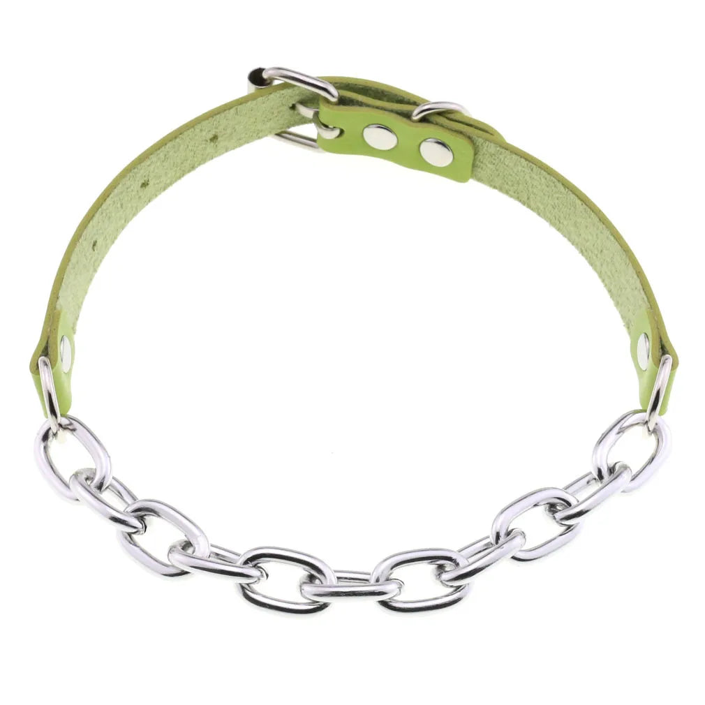 Green Gothic Punk Choker Necklaces