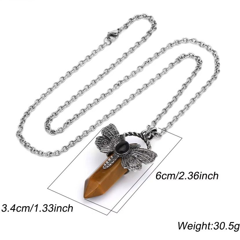 Death Moth Crystal Necklace