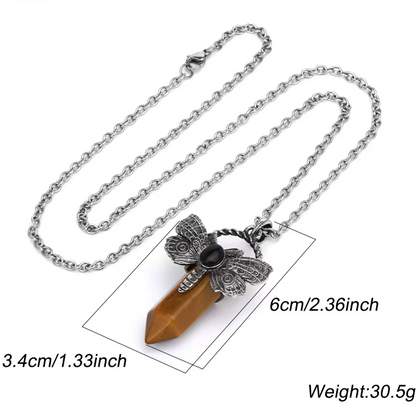 Death Moth Crystal Necklace