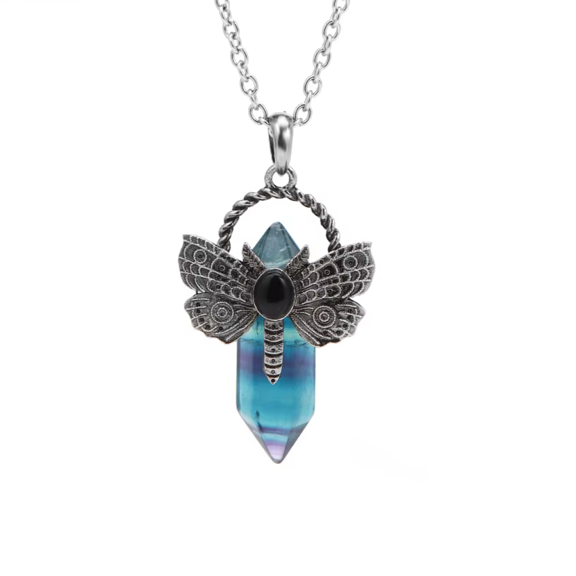 Death Moth Crystal Necklace