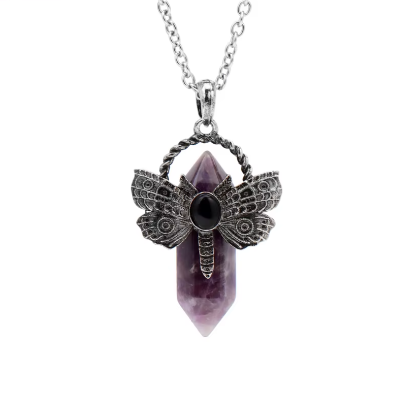 Death Moth Crystal Necklace
