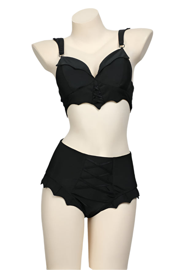 Gothic Bat Wing Vintage Two Piece Bikini Swimsuit