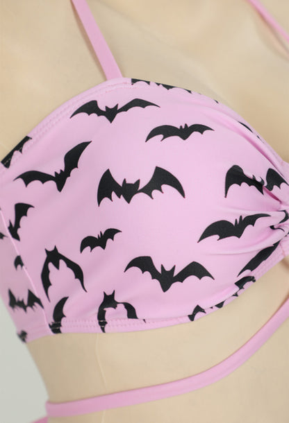 Pastel Goth Bat Two Piece Bikini Swimsuit