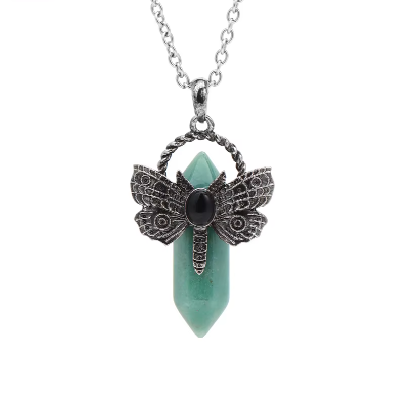 Death Moth Crystal Necklace