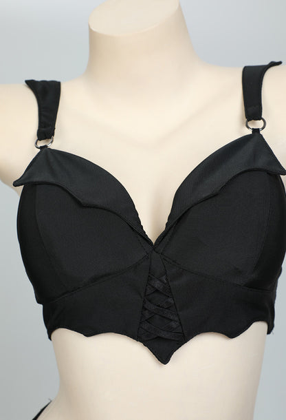 Gothic Bat Wing Vintage Two Piece Bikini Swimsuit