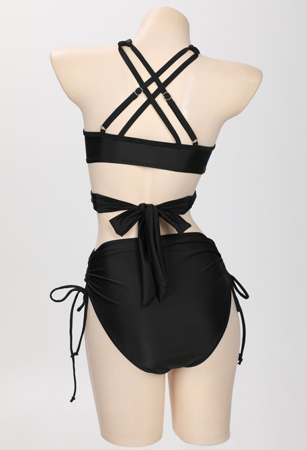 Studded Fishnet Two Piece Swimsuit