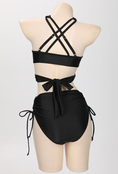 Studded Fishnet Two Piece Swimsuit